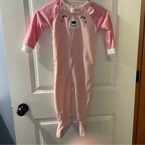 Carter's Pink Bear Footed Pajamas